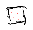 picture of the measured map of a quadratic room