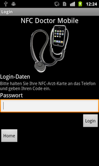 Login Screen der Android App